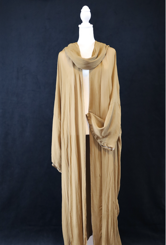 Caramel Outerwear Abaya & Hijab Set