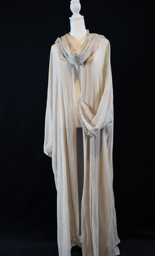 Light Beige Outerwear Abaya & Hijab Set