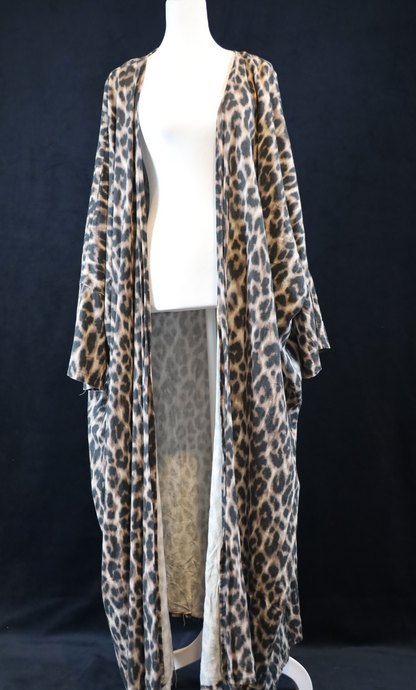 Leopard Linen Abaya