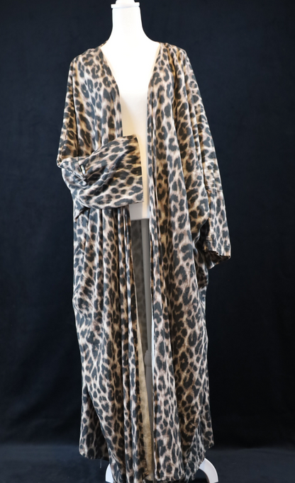 Leopard Linen Abaya